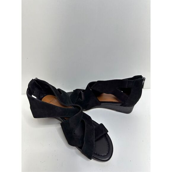 Donald Pliner Sandals Womens Size 6.5 Black Vela Suede Open Toe Shoes - Picture 9 of 11